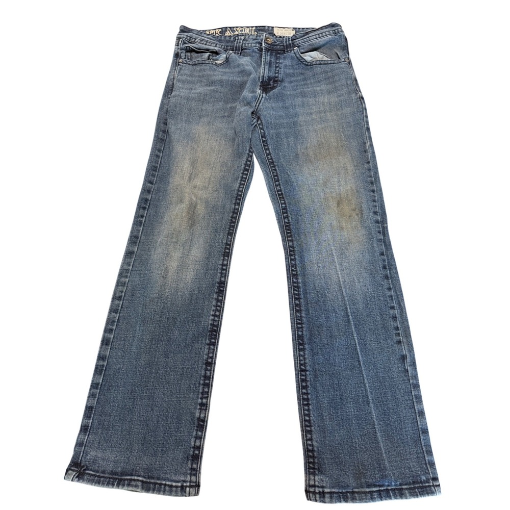 TK Axel Mens Slim Bootcut Jeans Medium Wash Blue Denim W34 x L32 Stretch